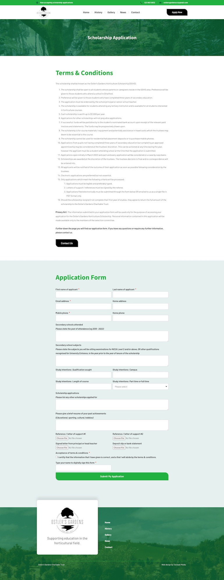 7 Scholarship Application - Taranaki Media
